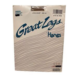 Hanes Great Legs Sheer Sandalfoot Pantyhose Little Color Size CD Vintage Nylon